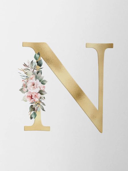 N Personalisierbar Monogramm Floral