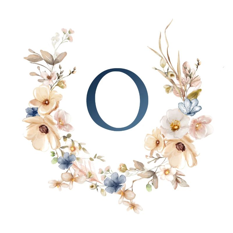 V monogramme, Floral, Boho
