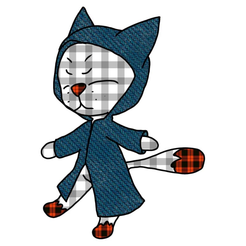 Un chat en imperméable