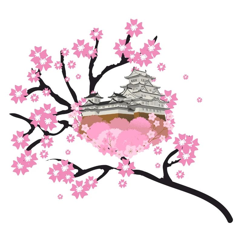 Kirschblüten Tempel Design Sakura