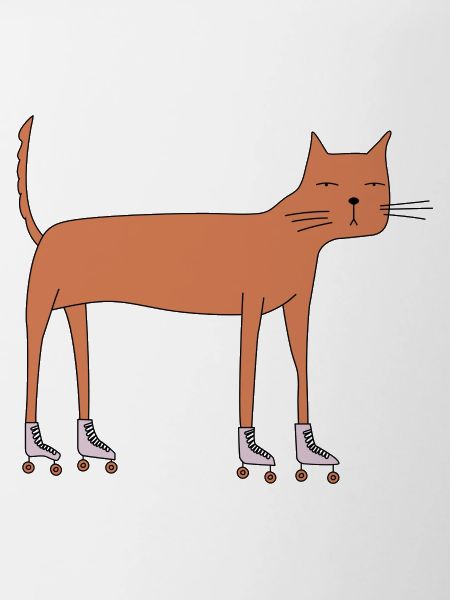 Chat sur roller quad