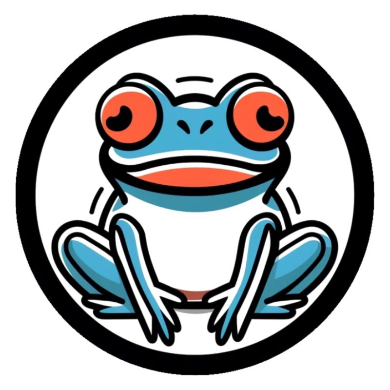 Psychedelic Frog Splash: Neon Minimalistic Print