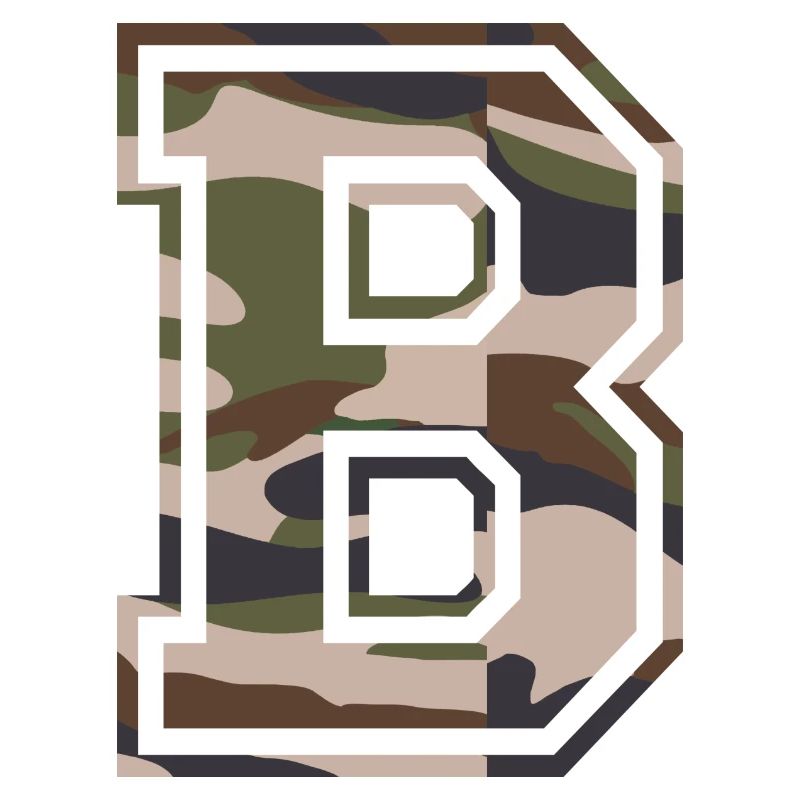 B, Monogramme, Camouflage Vert-Brun