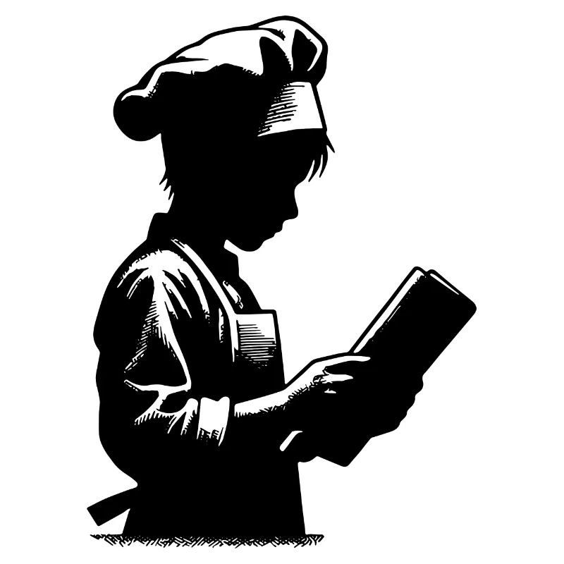 Trainee Chef and Hobby Baker Silhouette Portrait