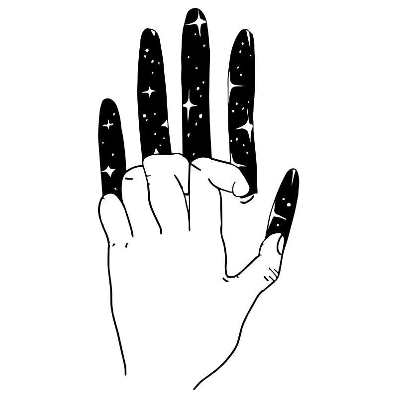 Scratching hand universe