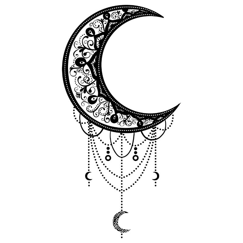 Crescent Moon Moon Floral Moon Design