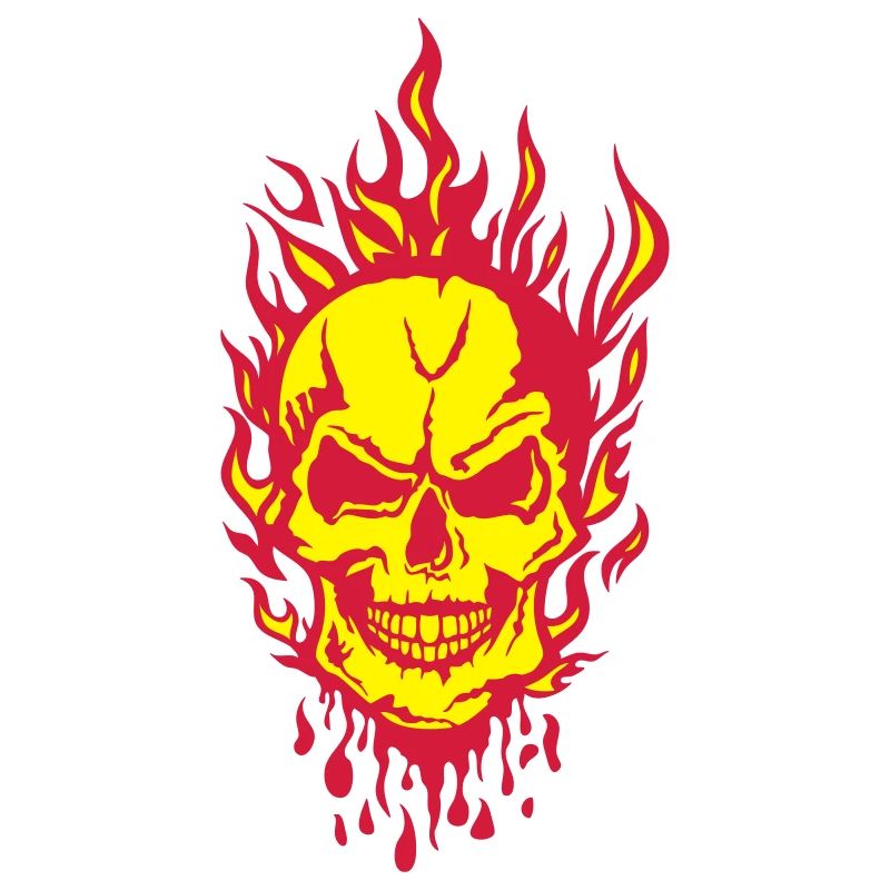 skull blood drop flame fire