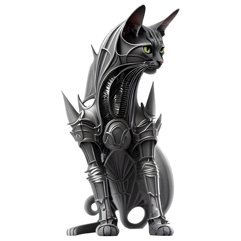Cat in biomechanical armor