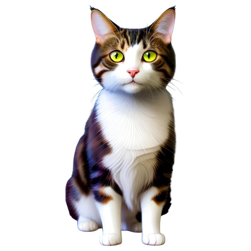 Kurzhaarige Hauskatze sieht dich einsam an