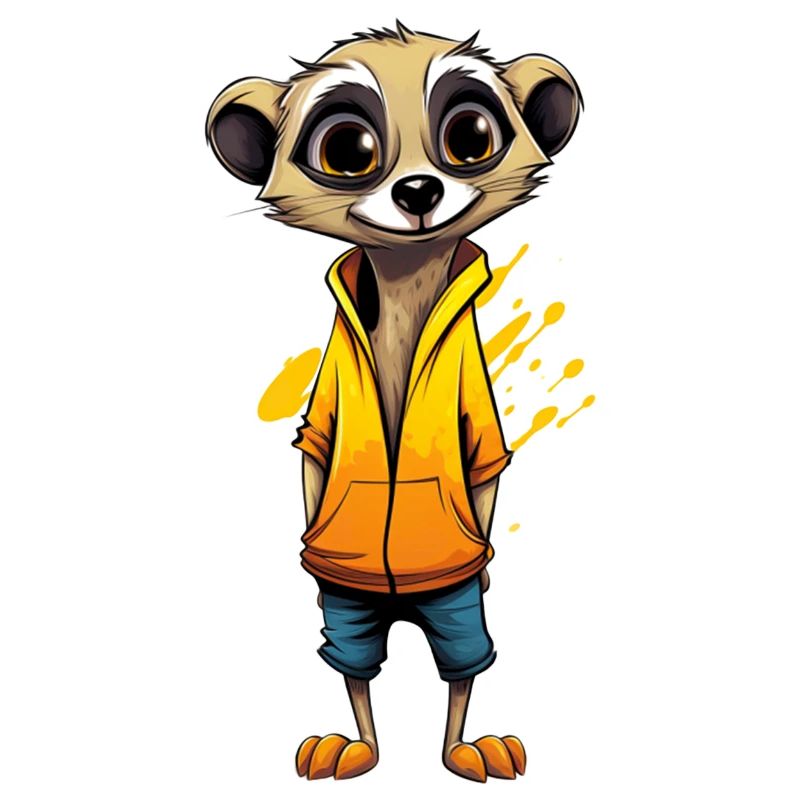 Dessin animé amical de suricates