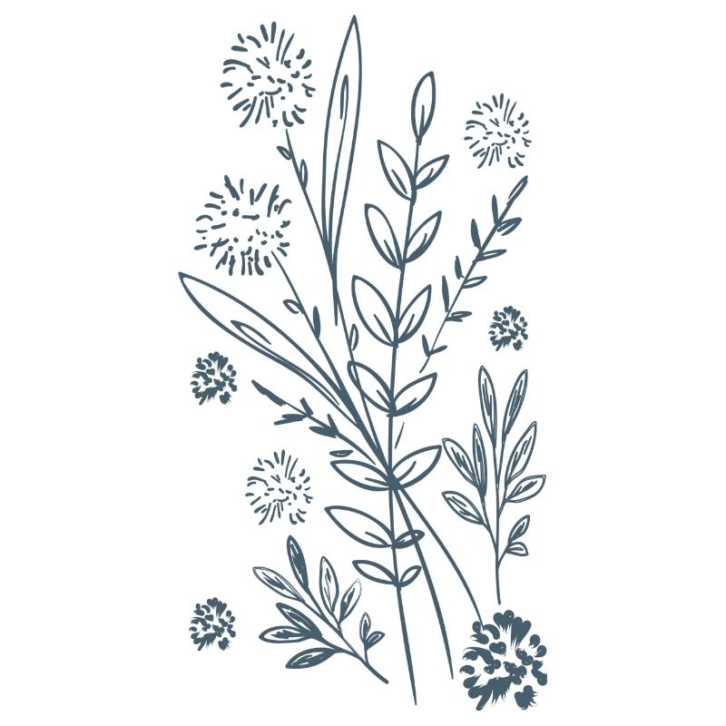Blaues Blumendesign