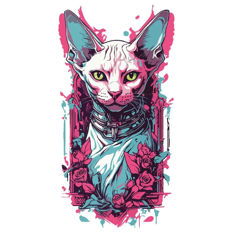 Gloomy Gothic Sphynx Cat Pastel Goth Design