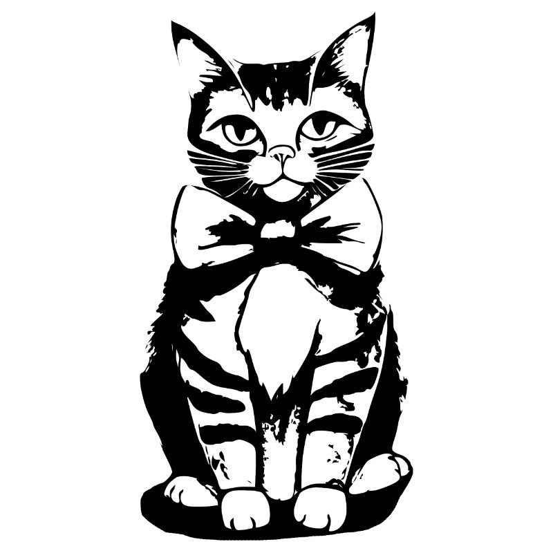 Katze mit fliege um den Hals