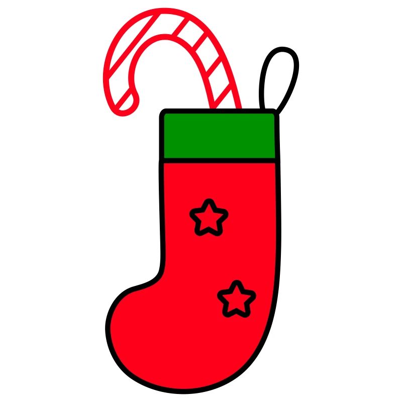 christmas sock with candy cane