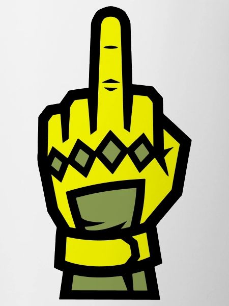 Mittelfinger Handschuh Gelb Symbol