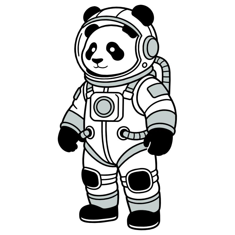 Panda-Bär-Raumanzug