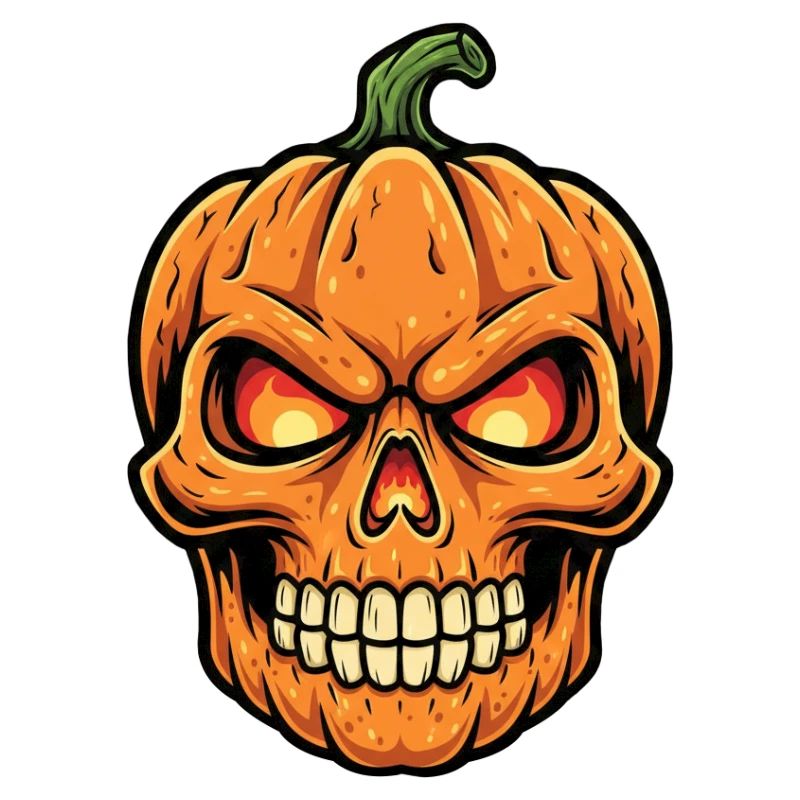 Crâne de citrouille d’Halloween