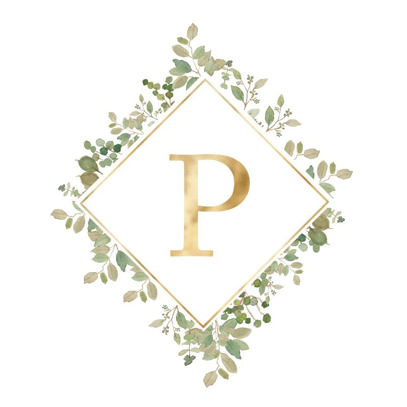 P Monogramme Couronne d’Eucalyptus