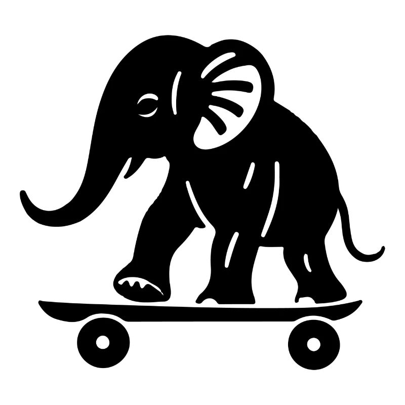 Elephant Skateboard - Pixel-Version