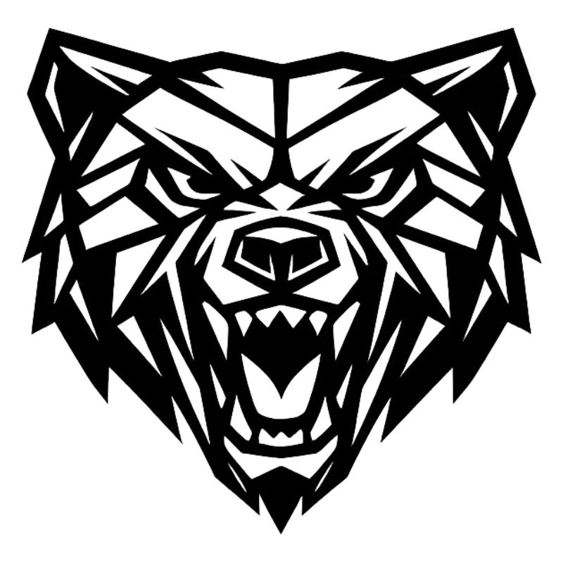 Geometric-style grizzly bear