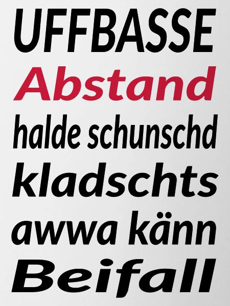 Uffbasse Abstand halde