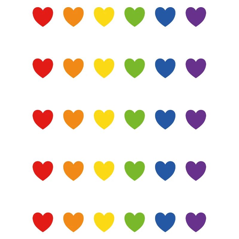 Rainbow pride hearts