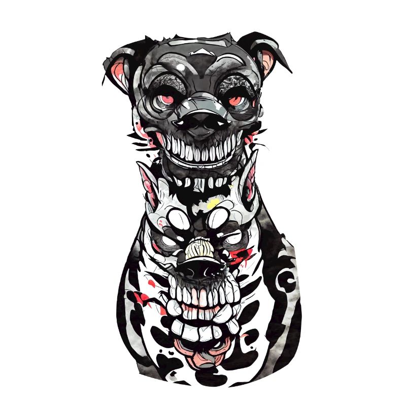 Düsterer Hund Illustration Druck