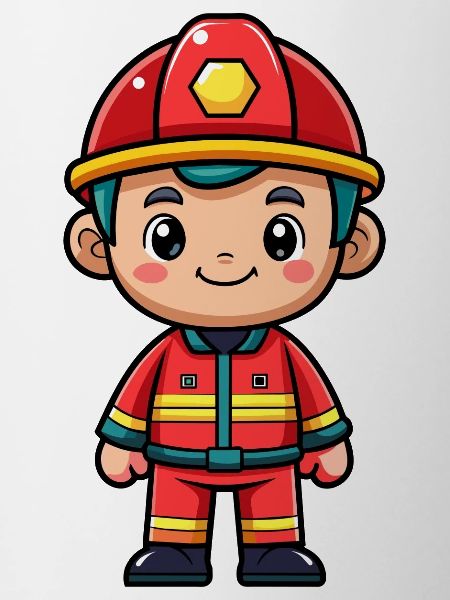 Hero in red the firefighter