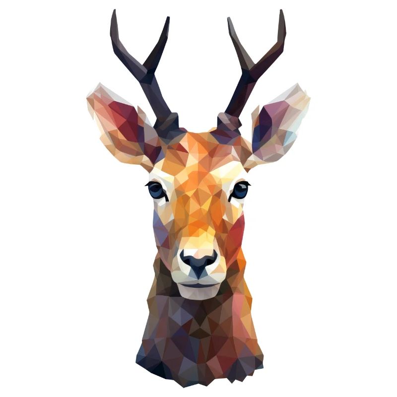 Deer and Roe Deer Polygon Art Design