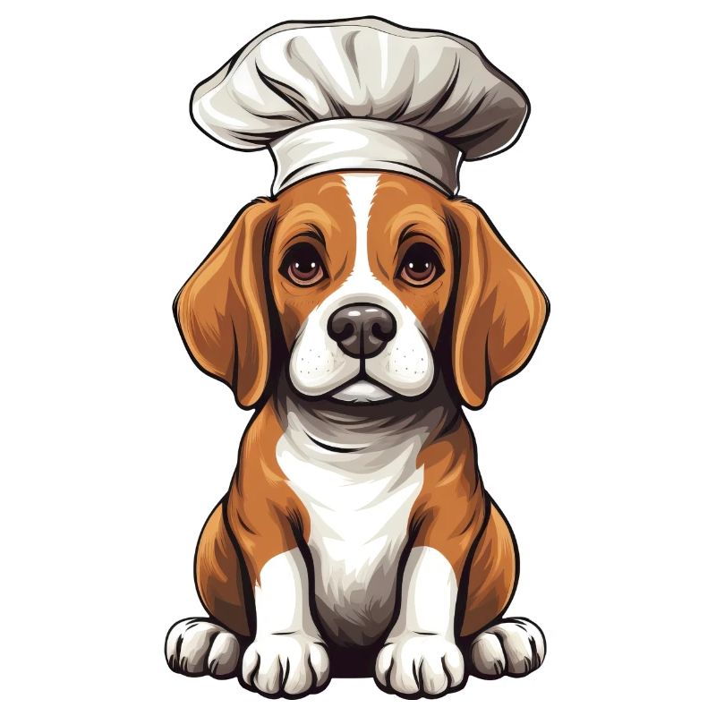 Cooking Beagle with Chef's Hat, Funny Design for
