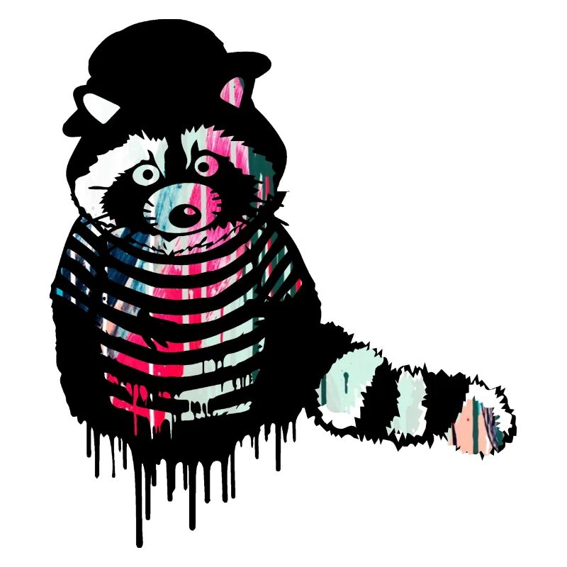 waschbär,bunt,pantomime,graffiti
