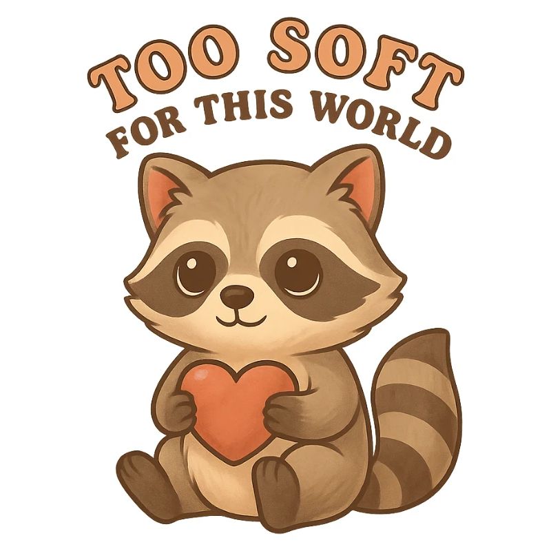 Too Soft For This World – Süßer Waschbär mit Herz