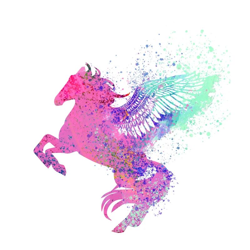 cheval volant, cheval avec des ailes, cheval, graffiti