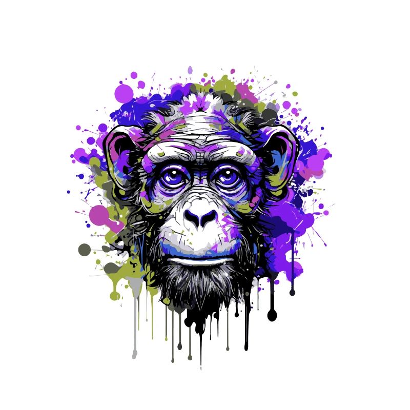 Portrait De Tête De Singe Coloré