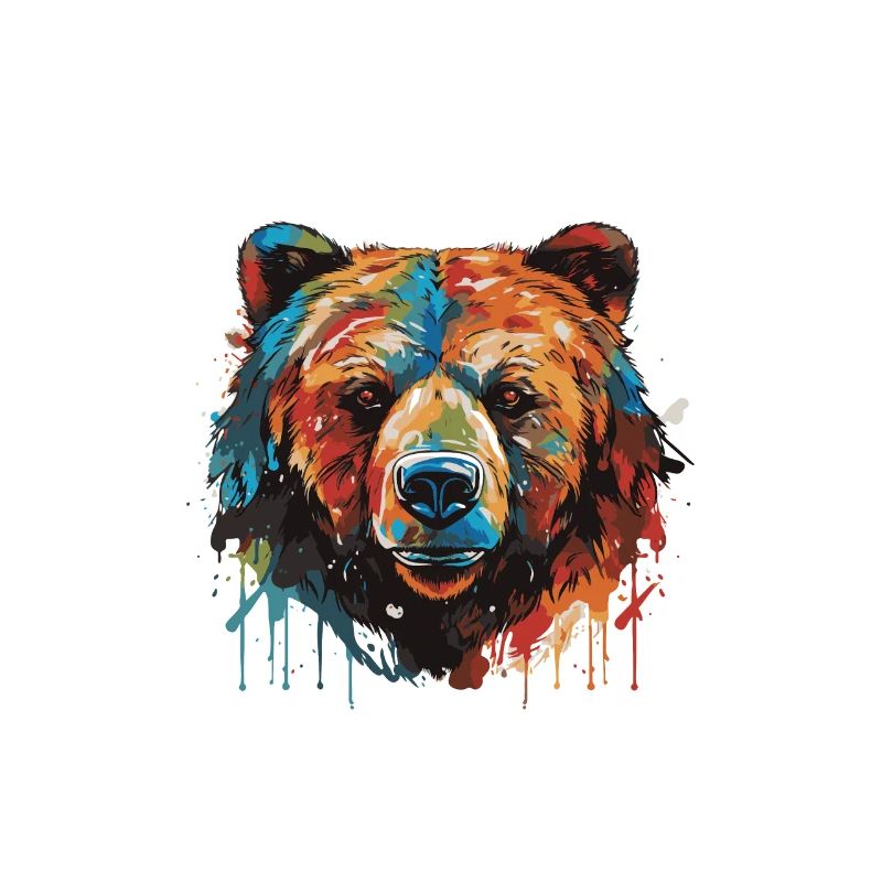 Bear Pop Art Head