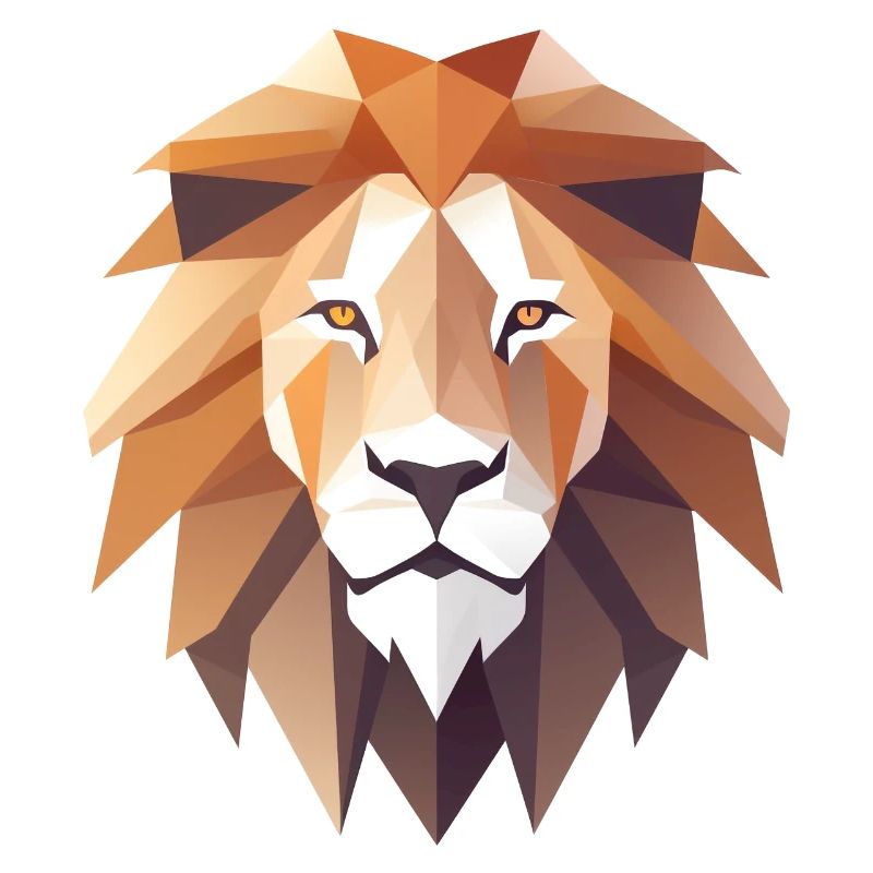 Lion Head Low Poly Logo Design