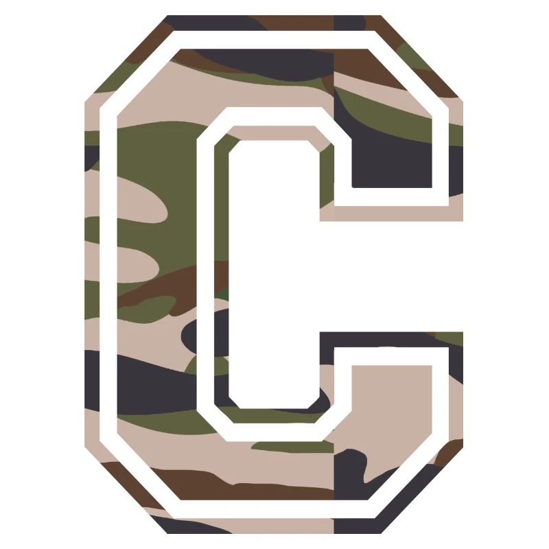 C, monogramme, camouflage vert-brun