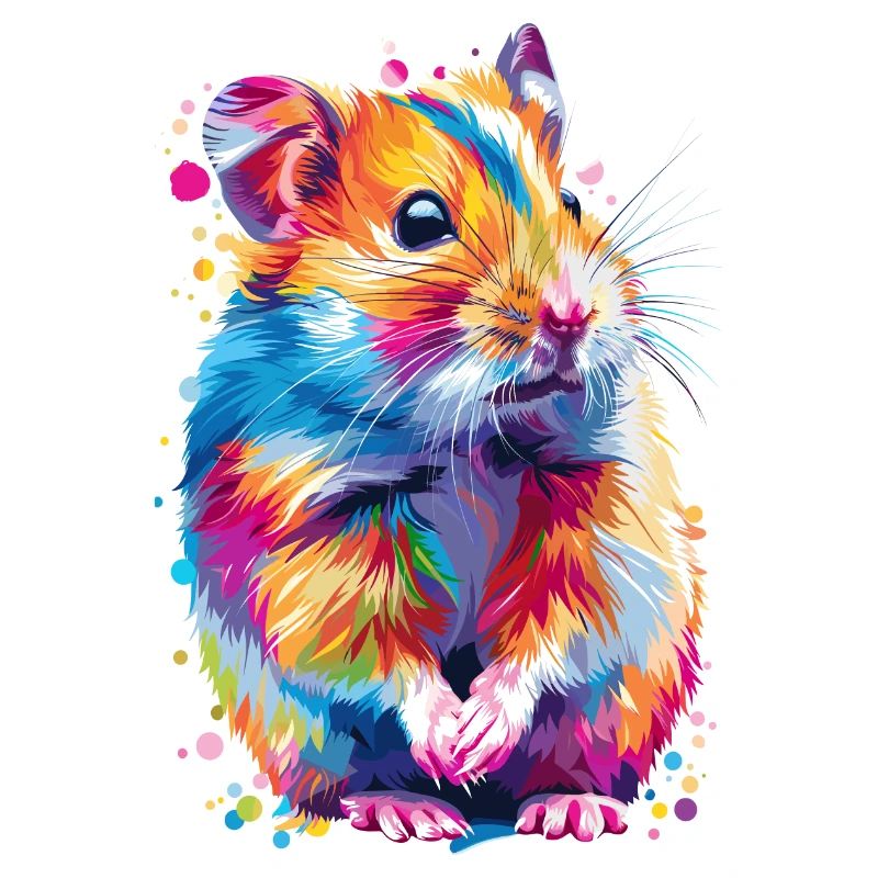 Niedlicher Hamster Regenbogenfarben