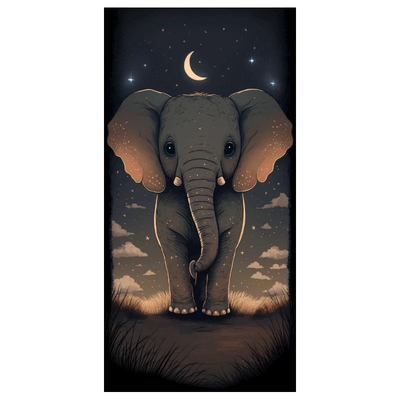 Knuffiger Elephant in der nächtlichen Savanne