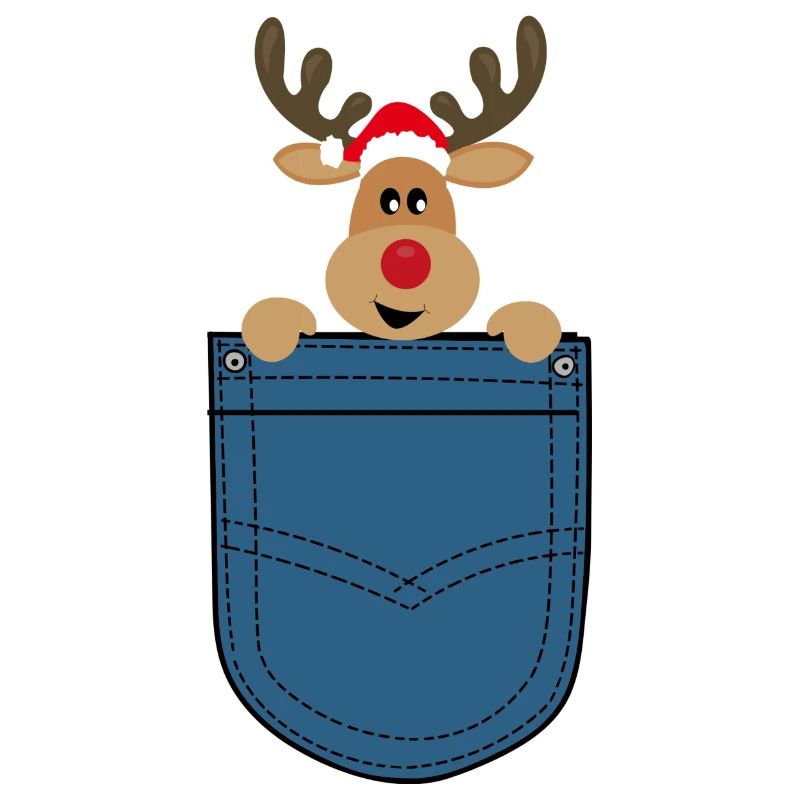 Weihnachten Elch in Brusttasche