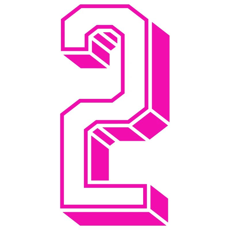 Zahl zwei - Nummer 2 pink Mädchen Trikotnummer