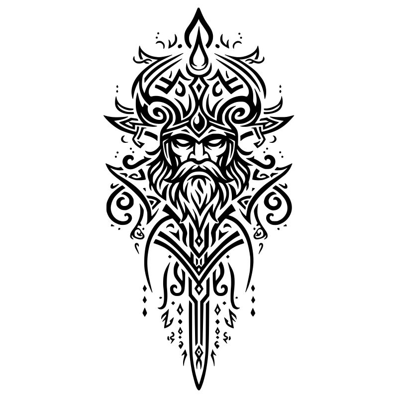 Mächtiges Stammes-Wikingermuster, Symbol der Stärke
