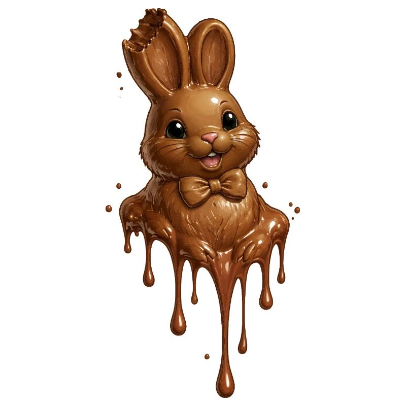 Melting chocolate bunny