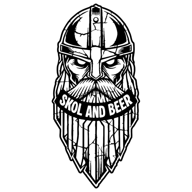 Maskottchen Wikinger-Skol und Bier-Krieger-Bart-Maskottchen