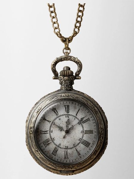 Antique gilded clock on chain