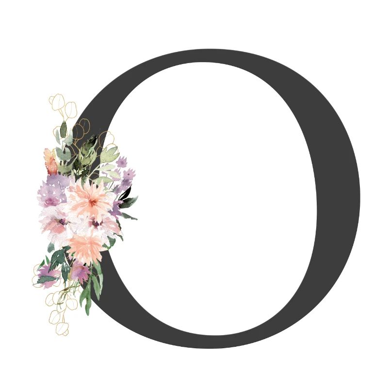 Lettre O, Monogramme, Fleurs