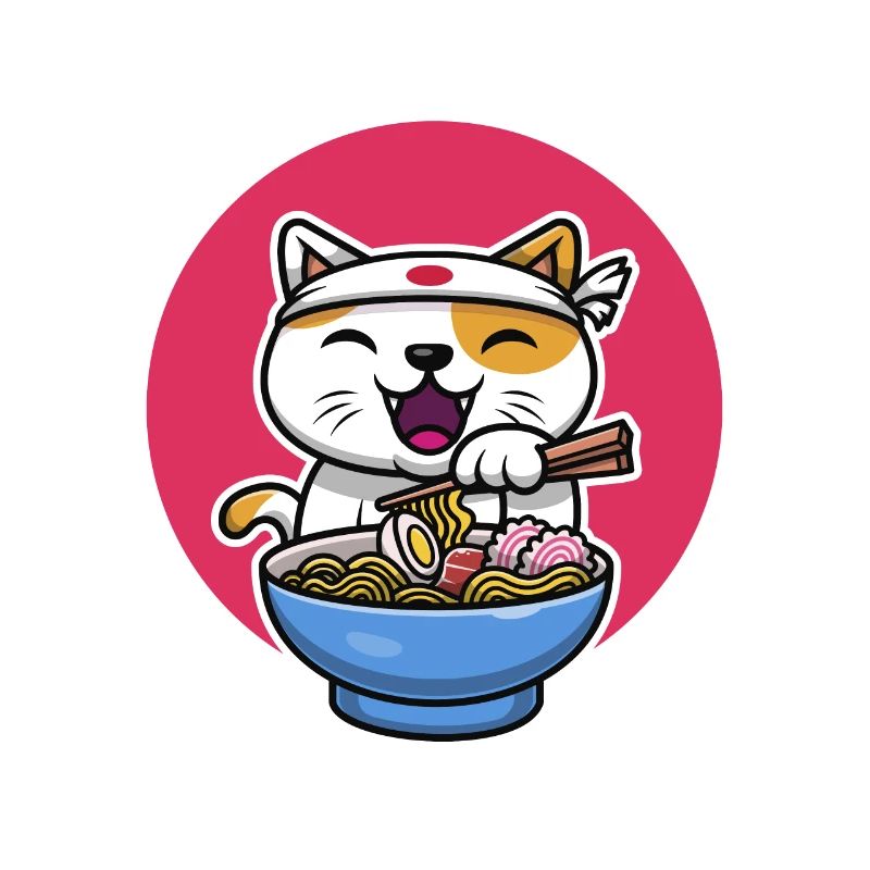Conception de chat Ramen