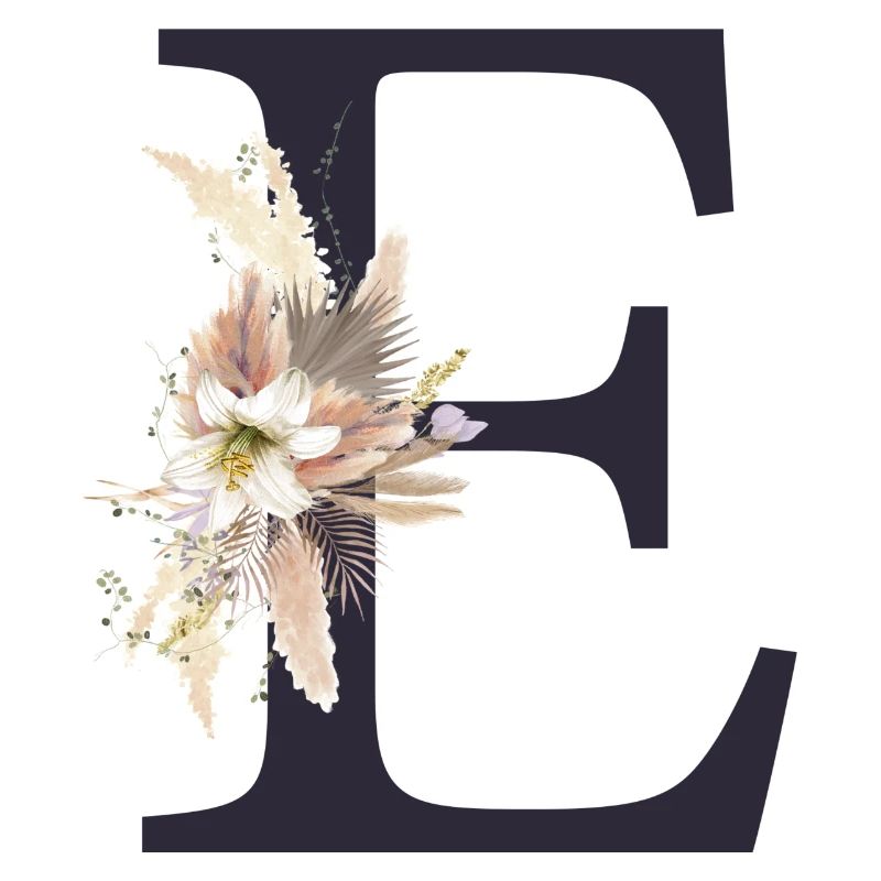 Customizable Monogram E Floral