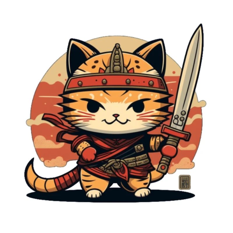Kawaii Samurai Katze