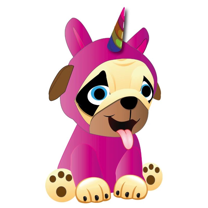 Mops im Einhorn Kostüm - Unicorn Pug
